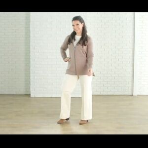 Isaac Mizrahi Live! SOHO Plushed Back Zip-Front Mocha Hoodie A345199 XL NWT QVC